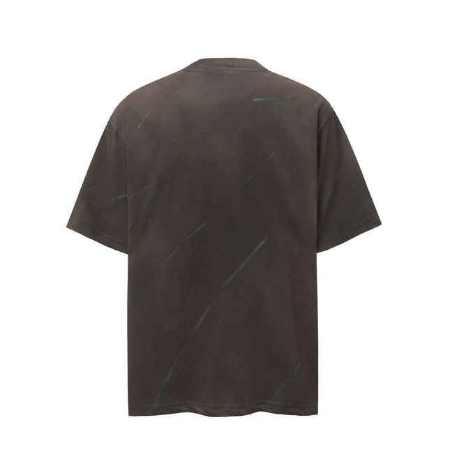 Washed Patchwork Letter T-Shirt – Loose Fit in a relaxed, premium washed finish with half-length sleeves.