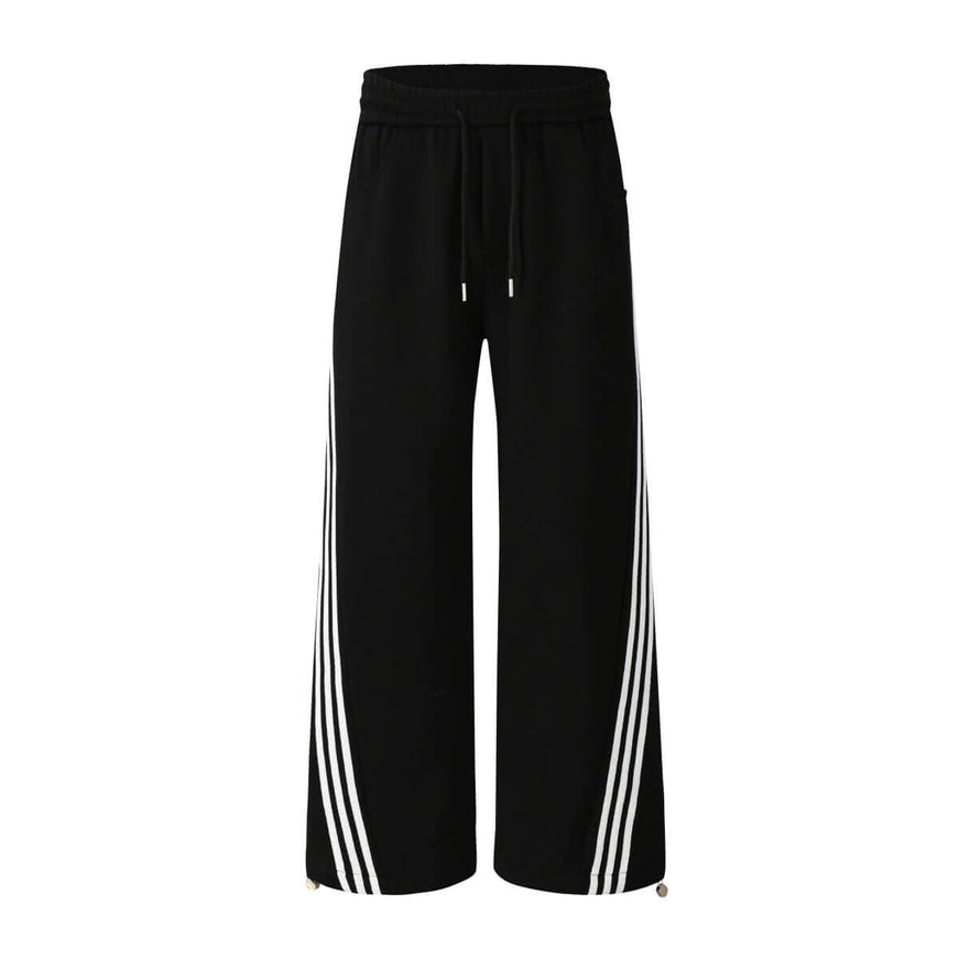 Gray striped drape wide with Grozavu logo