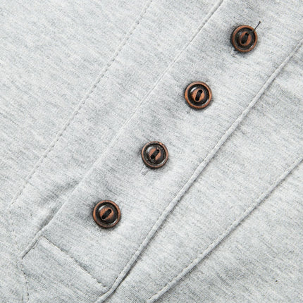 Five-Button Henley T-Shirt – Loose Fit