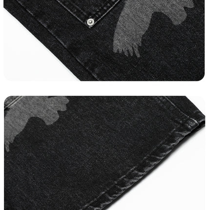 Taube Druck Weite Beinform Jeans – Lockere Passform