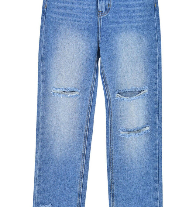 Grozavu Summer High-Waist Straight Loose Denim Trousers at €39.00