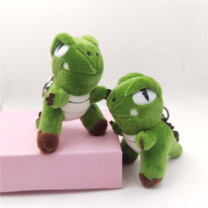 Porte-clés en peluche dinosaure vert