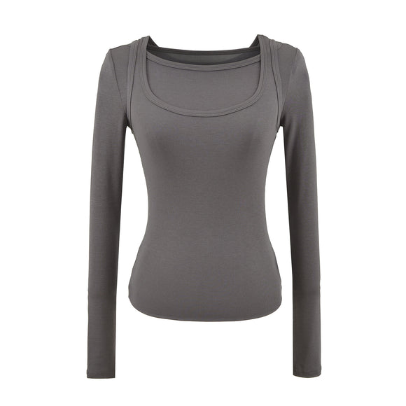 Camiseta de manga larga ajustada para mujeres