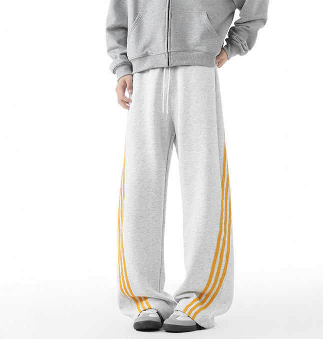 Pantalones de tres rayas de peso pesado - Corte holgado