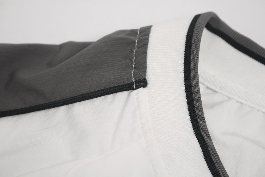 Maglietta Sportiva Impermeabile a V Maniche Lunghe Nera Bianca