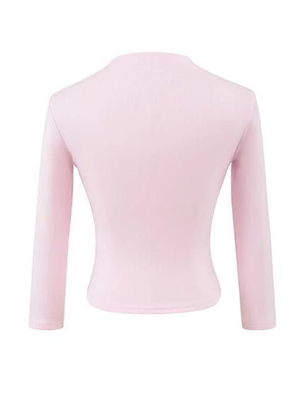 Haut court chic ajusté minimaliste rétro uni