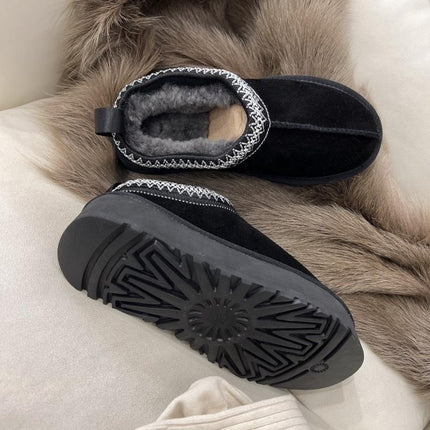 Ethnic Style Woven Chunky Sole Snow Boots for Women