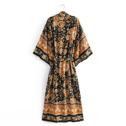 Grozavu Flower Belt Kimono: Your Fashion Fusion! at €53.99