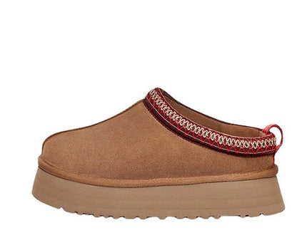 Bottes de neige à semelle épaisse tissées de style ethnique pour femmes