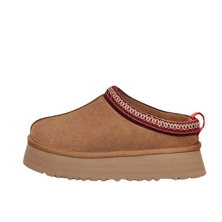 Ethnic Style Woven Chunky Sole Snow Boots for Women