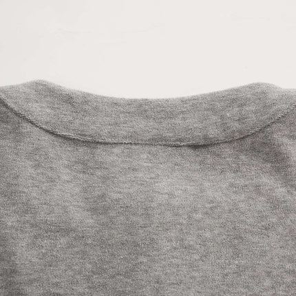 Stand Collar Button Hoodie – Loose Fit back view showing soft fabric texture and collar design.