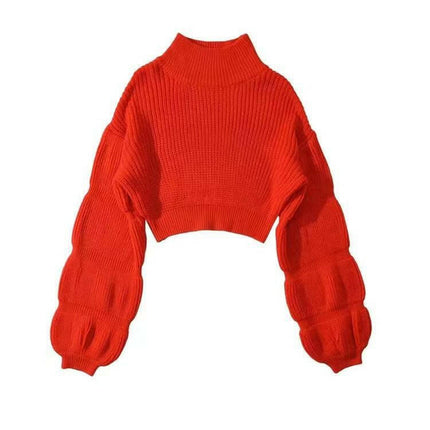 Elegance Redefined: Grozavu's Slim Crop Top Sweater for Women! at €37.99