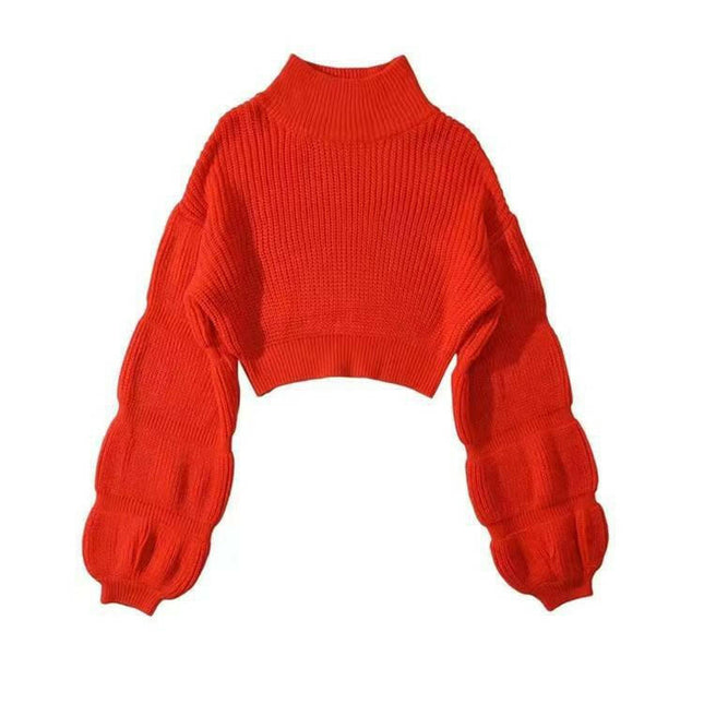 Elegance Redefined: Grozavu's Slim Crop Top Sweater for Women!