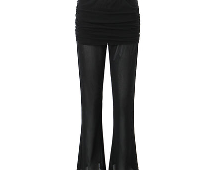 Mesh slim fit hip hugging casual pants