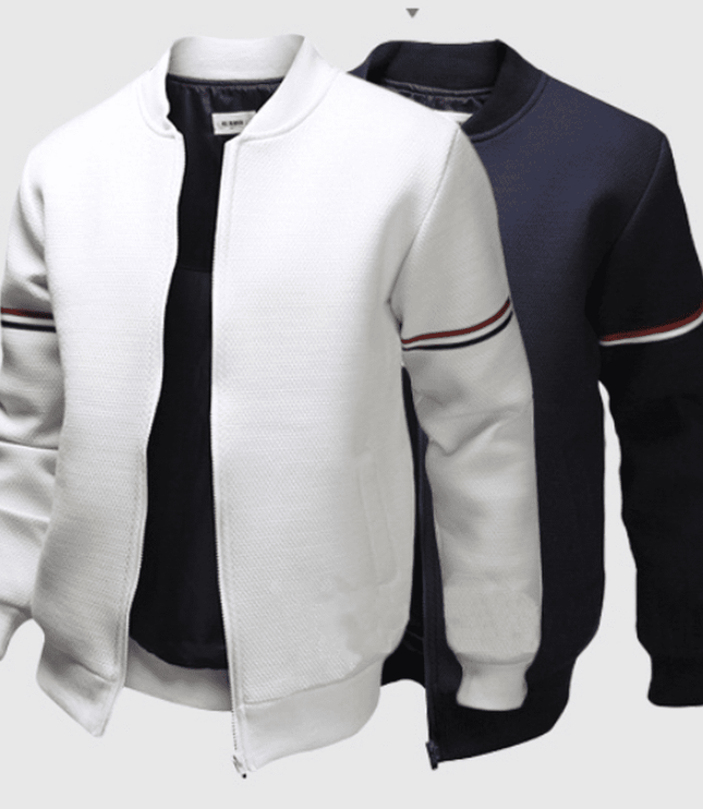 Sporty Sophistication: Slim Fit Men's Solid Color Outdoor Jacket!