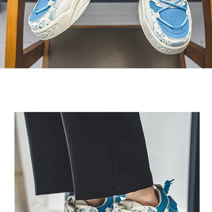 3D Printed Sneaker Men's Breathable Casual Board Shoes