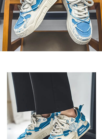 3D-gedruckte Sneaker Herren Atmungsaktive Freizeit Board Schuhe