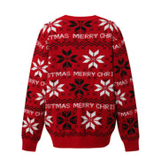 Women Red Christmas Snowflake Knit Sweater