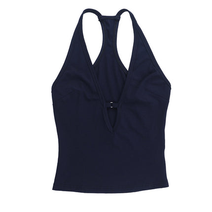 Chaleco Halter Sin Espalda de Cuello en V – Corte Ajustado