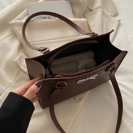 Bow PU Leather Shoulder Bag