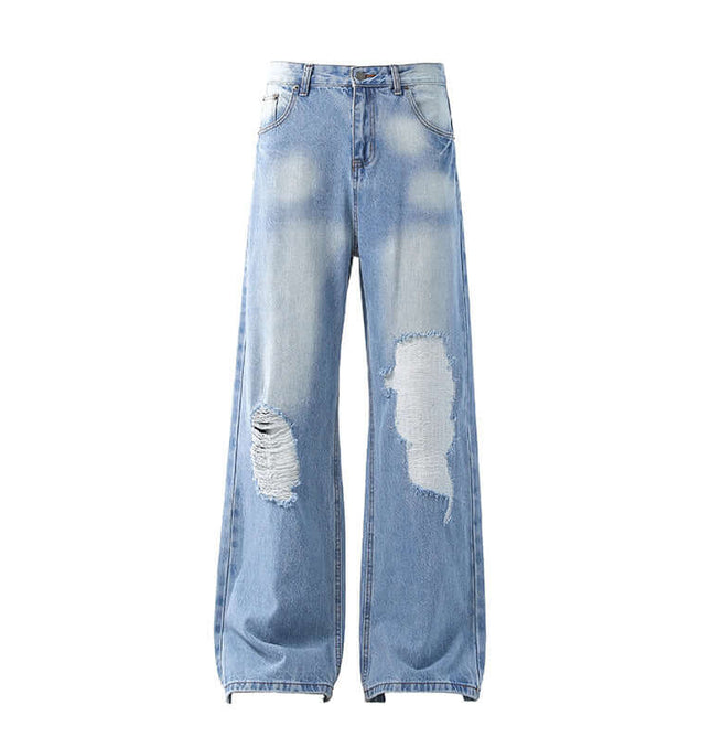 Jeans Leggeri Strappati Blu Chiaro – Vestibilità Larga