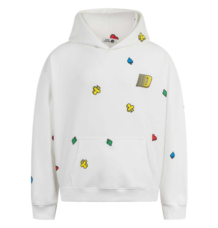 Casual Fit Plum Blossom Retro Hoodie featuring colorful embroidery on a white background.