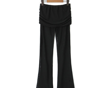 Mesh slim fit hip hugging casual pants