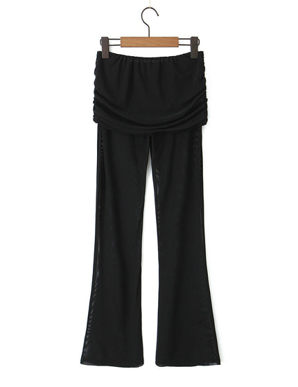 Mesh slim fit hip hugging casual pants