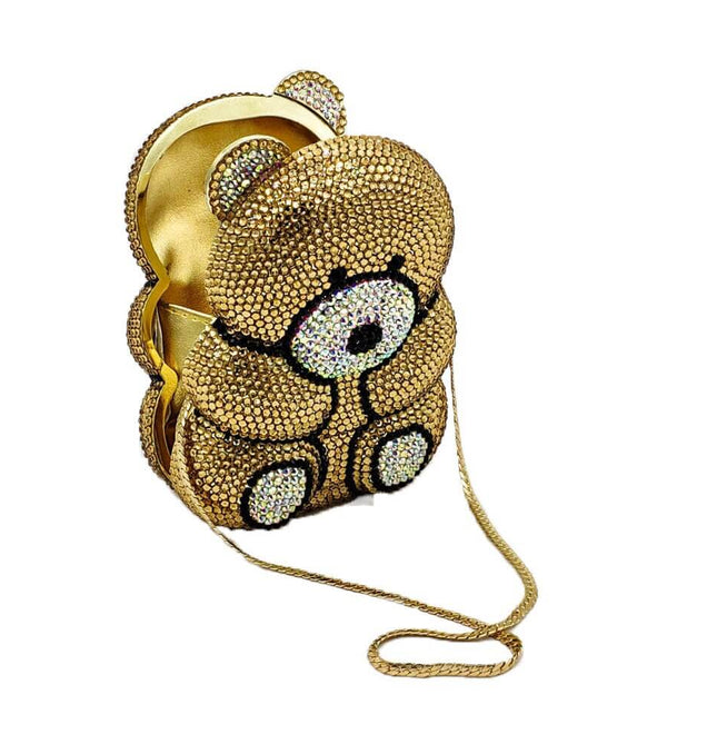 Crystal Bear Evening Party Bag