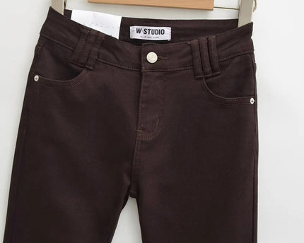 Style Retro Low Waist Buttoned Flared Denim Pants