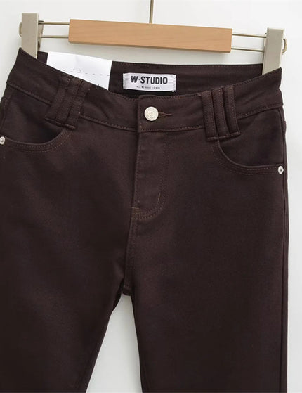 Style Retro Low Waist Buttoned Flared Denim Pants