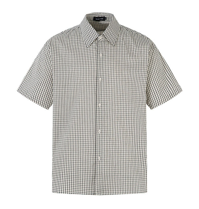 Blue Plaid Short Sleeve Shirt – Loose Fit