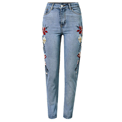 Grozavu Women's High-Waist Embroidered Straight-Leg Jeans at €49.10