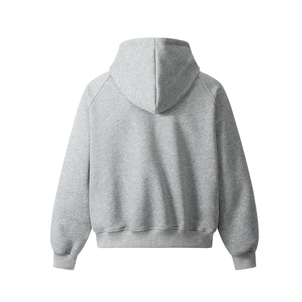 Gewaschene Hoodie-Jacke – Lockere Passform Reißverschluss Sweatshirt