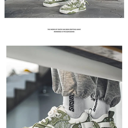 3D Printed Sneaker Men's Breathable Casual Board Shoes