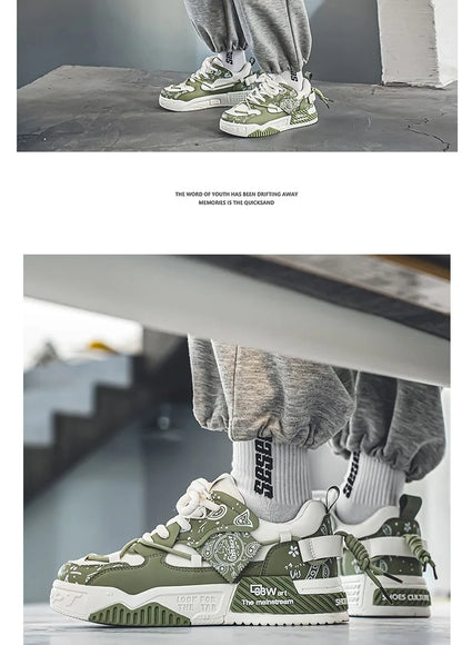 3D-gedruckte Sneaker Herren Atmungsaktive Freizeit Board Schuhe