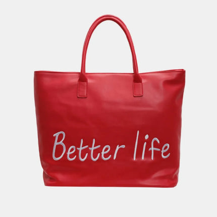 BETTER LIFE PU Leather Tote Bag