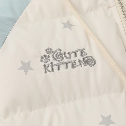 Katzenmotiv Kapuzenjacke - Lockere Passform