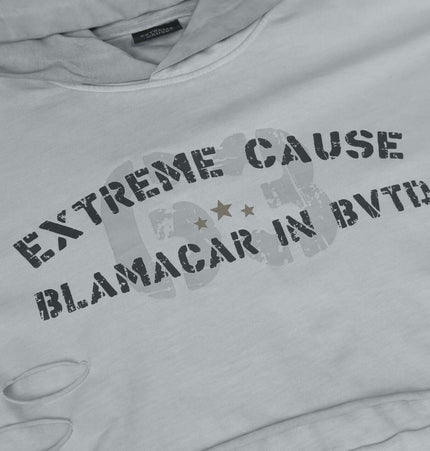 Retro Letter Print Hoodie – Loose Fit featuring distressed letter print and casual style.