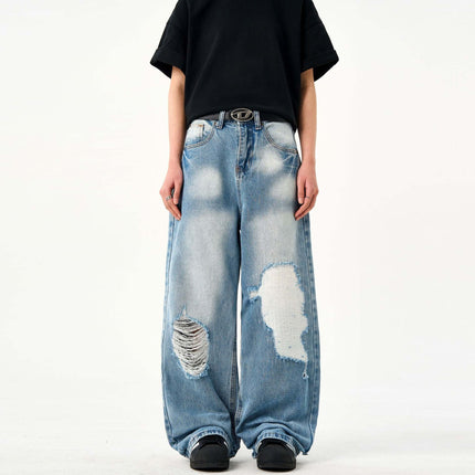 Jeans Casual Desgastados Azul Claro – Corte Suelto