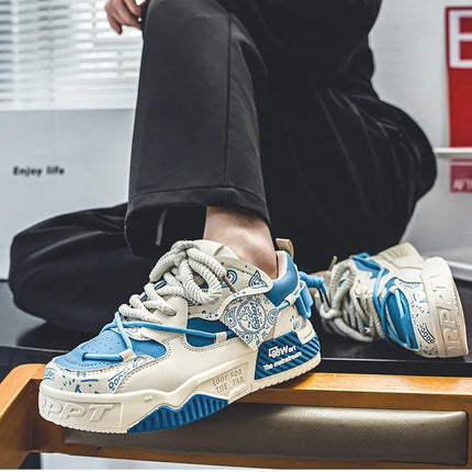 3D Printed Sneaker Men's Breathable Casual Board Shoes