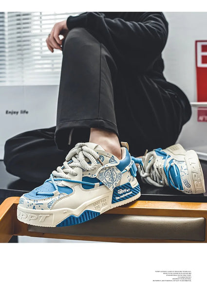 3D-gedruckte Sneaker Herren Atmungsaktive Freizeit Board Schuhe