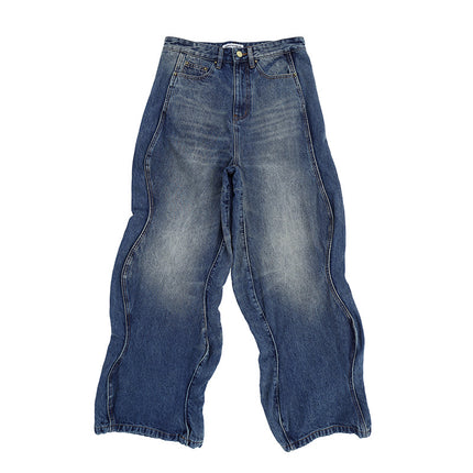 Pantaloni da uomo Wave Lavati in acqua Distressed Loose Straight