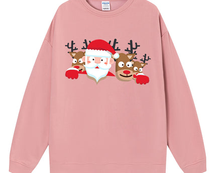 Hoodie à capuche de longueur moyenne avec imprimé de renne de Noël