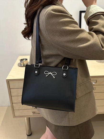 Bow PU Leather Shoulder Bag