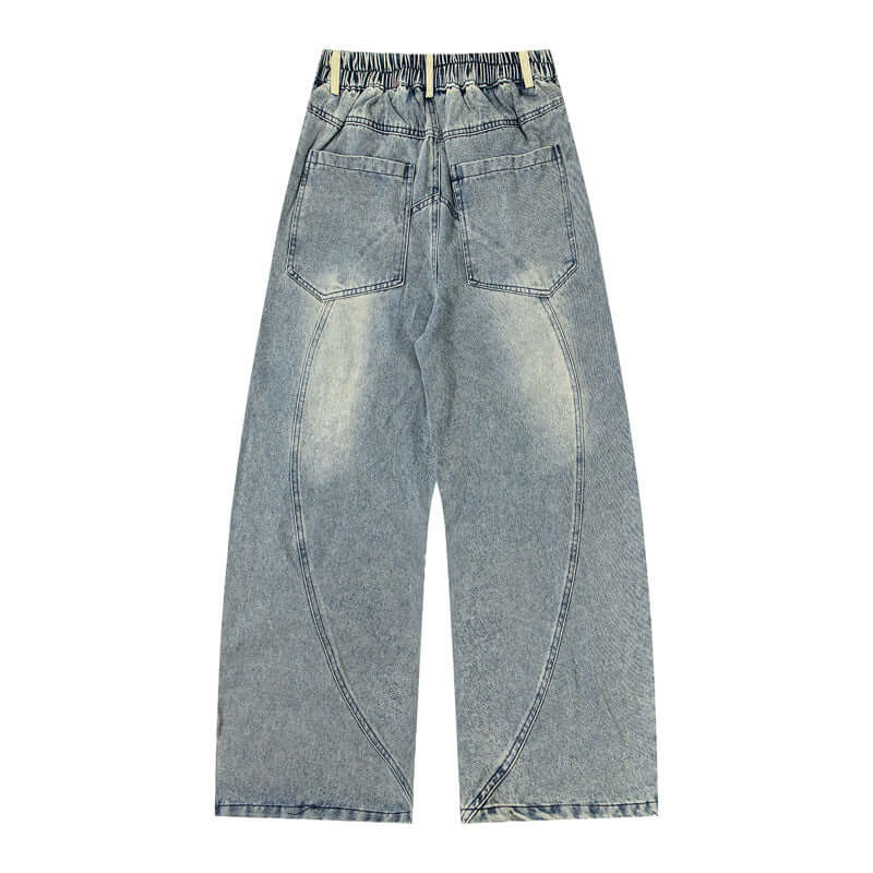 Cartoon Embroidered Washed Denim styling detail - Premium Streetwear