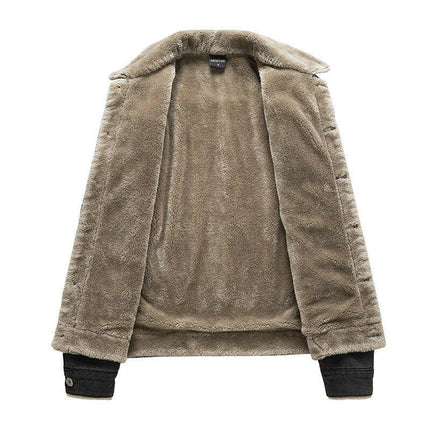 Grozavu's Plush Lined Denim Coat: Casual Fashion Trend at €83.99