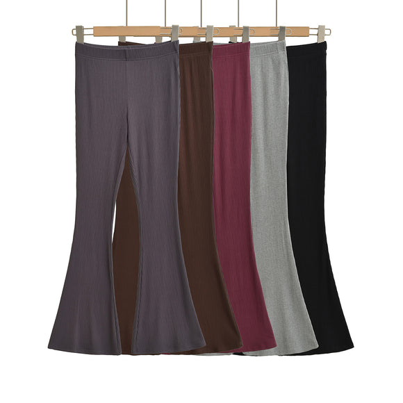 Slim fit low waist slightly flared pants for women