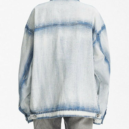 Grozavu's Retro Tie-Dye Denim Coat: Effortless Style for Every Season! at €86.99