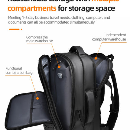 Oxford Cloth Business Travel Backpack – Black, Grey & Blue